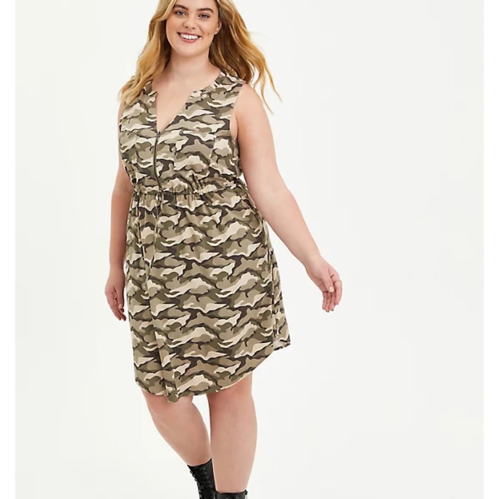 Torrid Camo Shirt Dress 2 XL NWTS